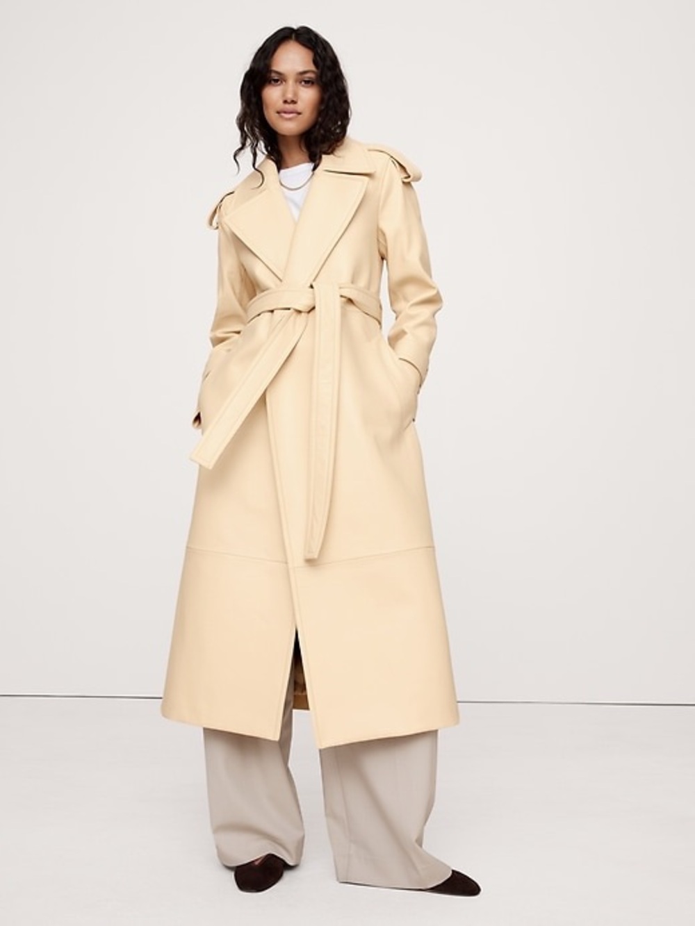 Banana Republic Leather Trench Coat